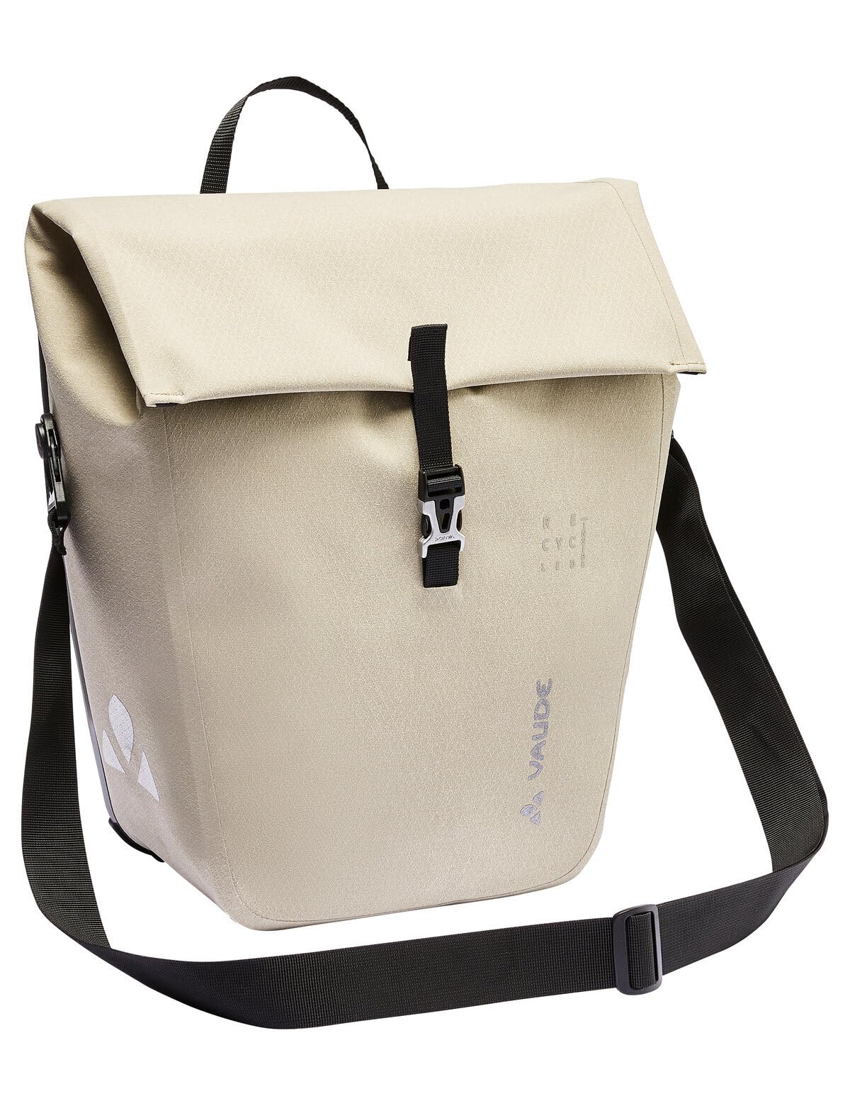VAUDE Fahrrad Hinterradtasche Recycle Pro Single, 18,5 l Volumen, wasserdicht verschweißt, Made in Germany, Linen, Einheitsgröße