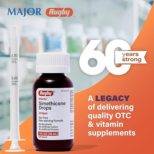 Miniatura 6 de Gotas de gas para bebés sin colorantes de rugby  Simeticona 20 mg gotas líquidas para recién nacidos, bebés, niños pequeños y niños  Alivio rápido