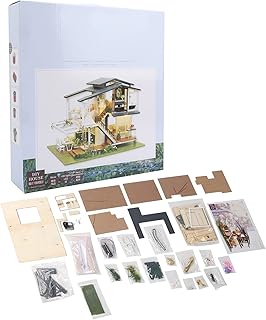 Versão Em Miniatura Da Casa De Bonecas Do Edifício De Jardim De Madeira, Conjunto De Móveis Românticos Em Miniatura De Casa De Bonecas Conjunto De Casa De Bonecas Em Miniatura 3D Conjunto De Modelo De