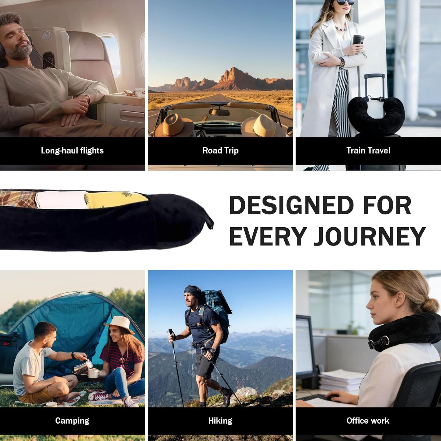 Stuffable Neck Pillow 2 Pack Stuffed Neck Pillows with Extra Clothes Multifunctional Tube Pillow Storage Bag - Avoid Baggage Fees Long Flight & Car Stuff