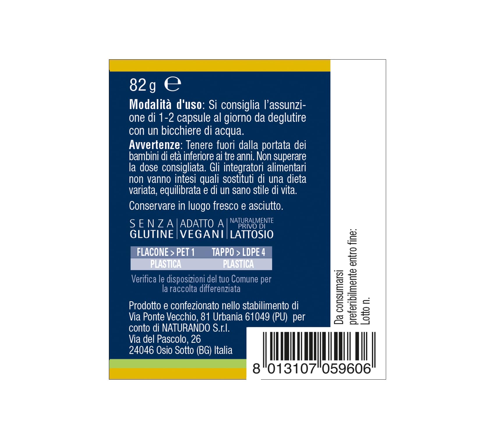 Naturando Maximum Espirulina Complemento Alimenticio para Veganos a base de Algas Espirulinas y Vitamina B12-100 cápsulas