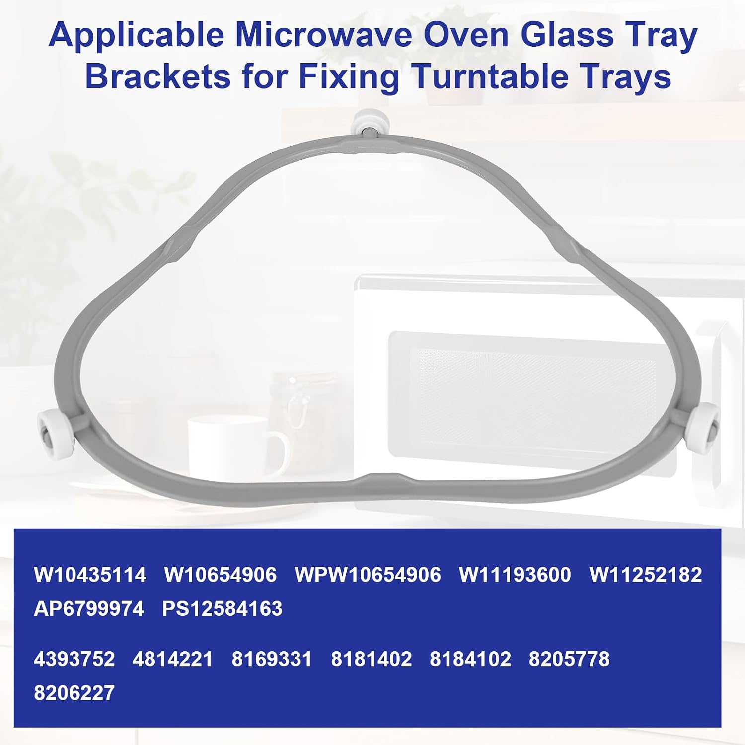 Microwave Turntable Ring Replacement with Rollers for W11252182 & 8206227