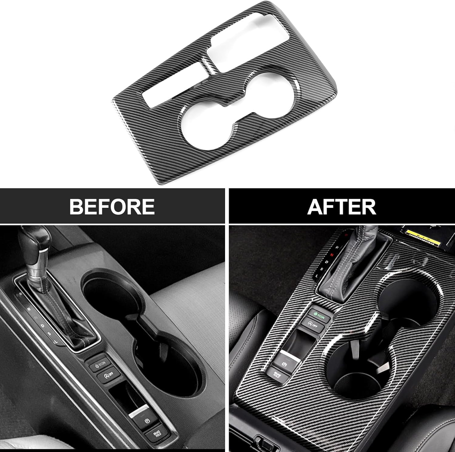 14 Pcs Carbon Fiber Interior Kit Compatible with 2022-2026 11th Gen Honda Civic, AC Air Vent Cover Steering Wheel Cover Gear Shift Panel Cover Inner Door Handle Cover