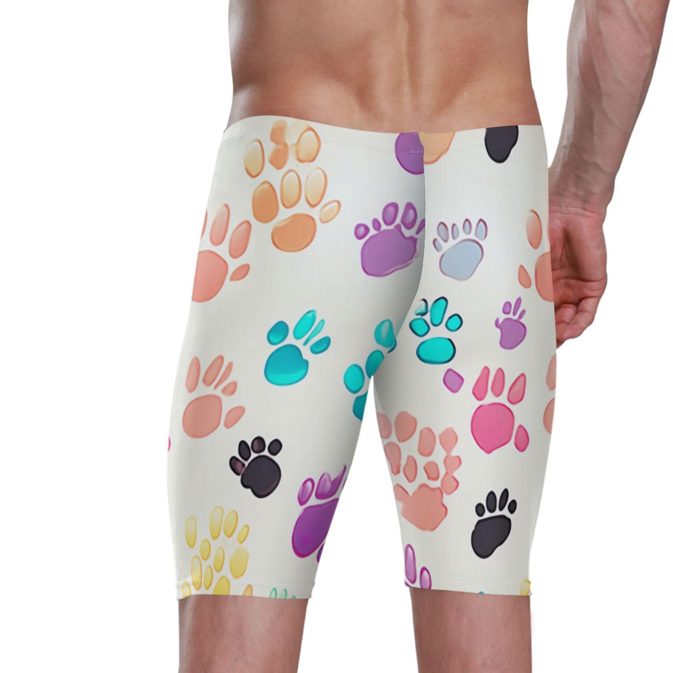 Dog Paw Print Men's Swimsuit Swim Jammers L B0402243