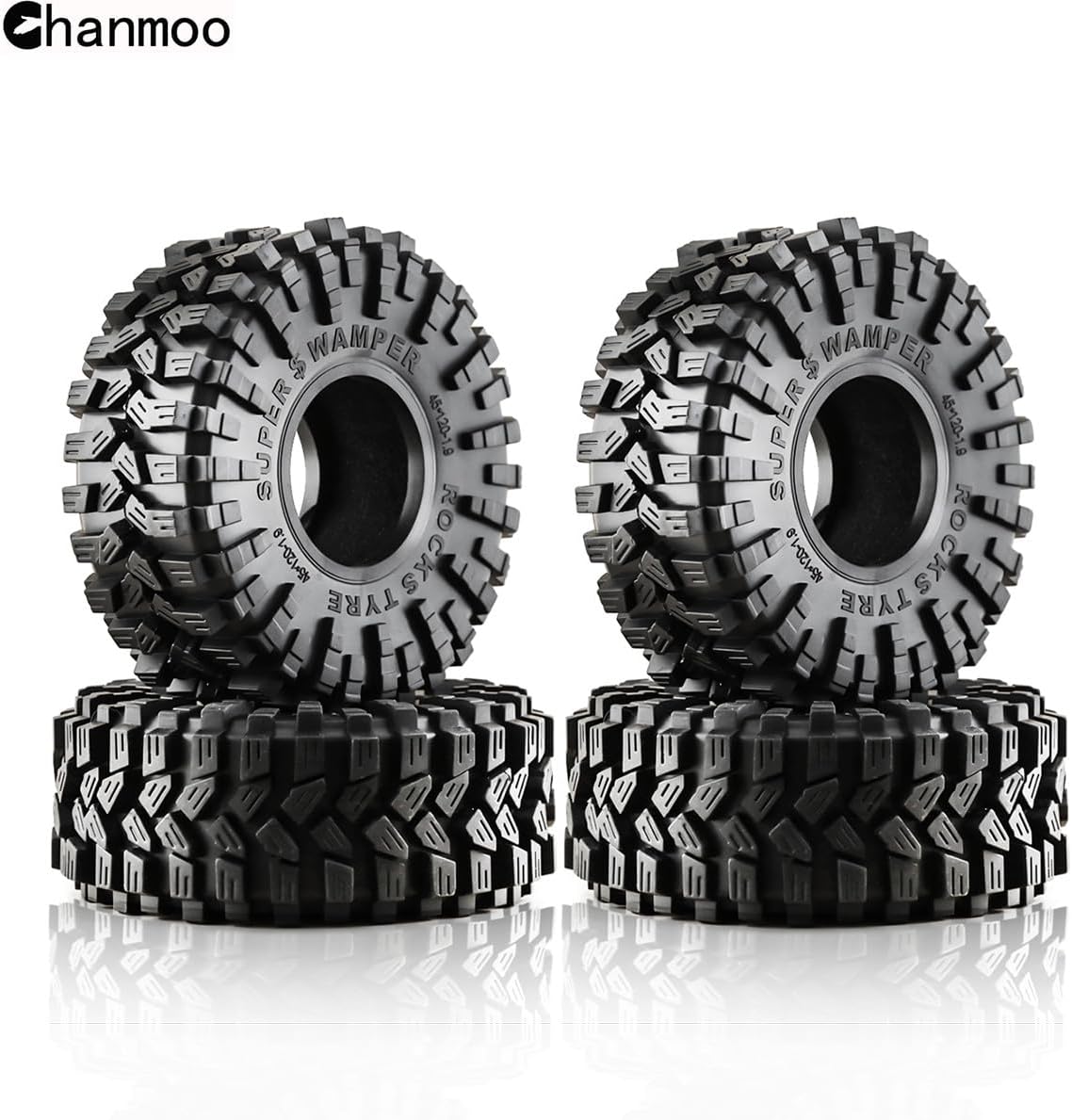 1.9 RC Crawler Tires 120mm With Foam Insert Soft Rubber 1/10 Scale Mud slingers Tyres For Traxxas TRX4 Axial SCX10 SCX10 II RC4WD D90 D110 TF2 Tamiya CC01 Gen8 1.9 Beadlock Wheel Rims 4PCS