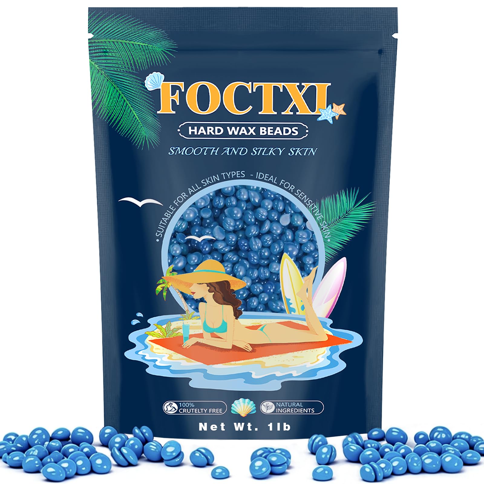Hard Wax Beads, 1lb Wax Beans for Hair Removal Sensitive Skin - Coarse Hair Formula – Brazilian Bikini, Face, Eyebrows, Underarms, Arms, Chest, Back, Legs(450g)