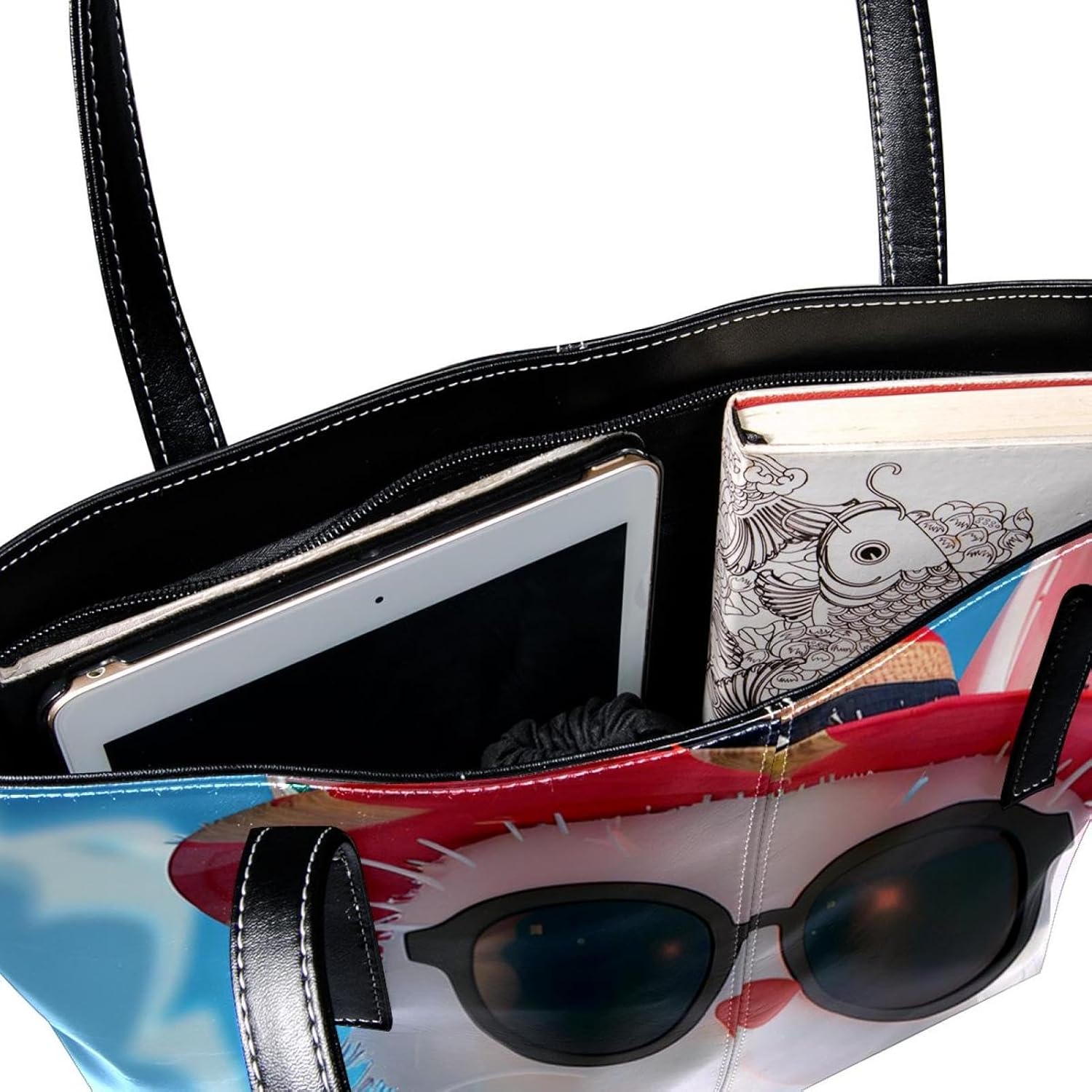 [YTYVAGT] 女性用財布、トートバッグ美学、レディーストートハンドバッグ,猫はビーチを楽しむ