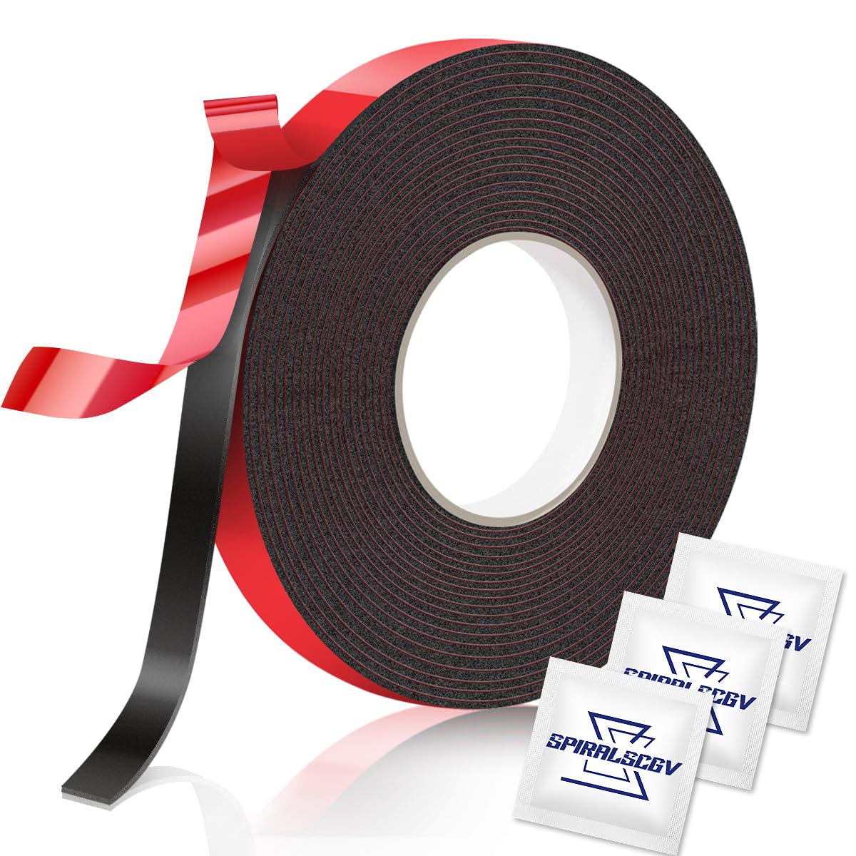 SpiralScgv Double Sided Tape Heavy Duty, Strong Adhesive Foam Tape for Mounting, Waterproof, Temperature Resistant for Home, Office, Car, and Outdoors