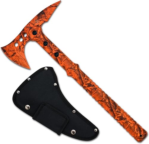 Snake Eye Tactical Hacha de lanzamiento Tomahawk - Hacha táctica de lanzamiento con funda y hacha de lanzamiento de competencia (camuflaje naranja)