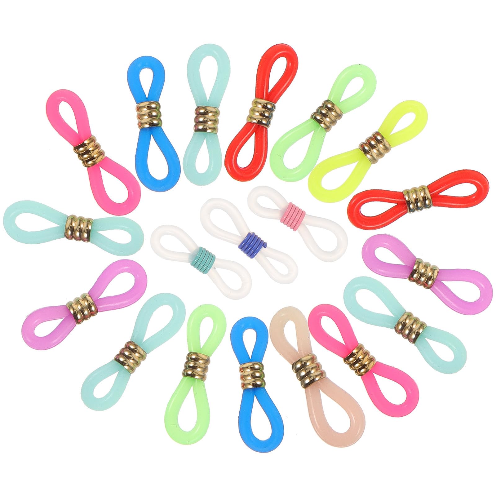 BESTonZON 60 Pièces Embouts Antidérapants en Silicone et Métal pour Lunettes, Support de Chaînette Réglable, Accessoires Classiques et Élégants pour Maintien Sécurisé des Lunettes