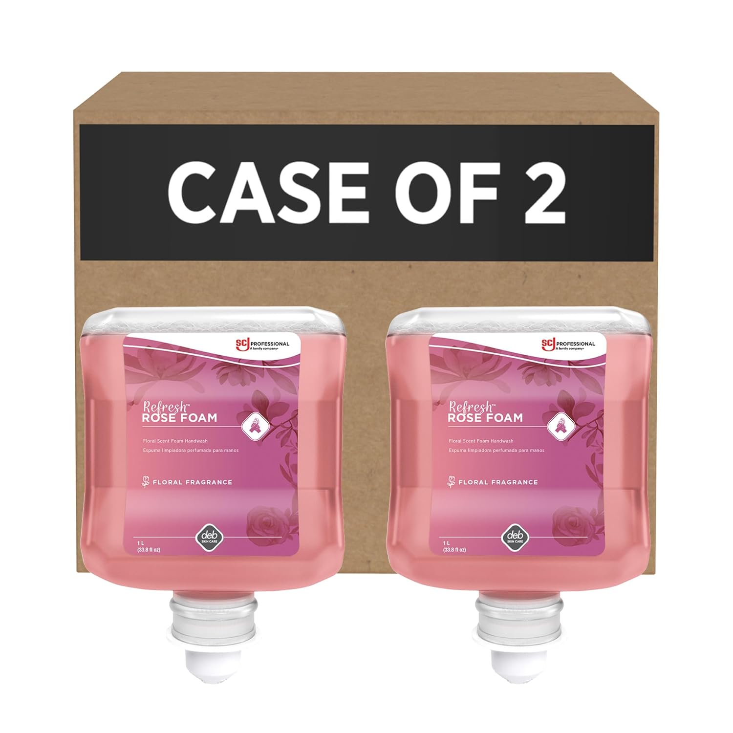 SC Johnson Professional Refresh Rose FOAM, Foam Hand Wash, Foaming Hand Soap, 1 Liter Cartridge, 2 Count, for Professional Use Only