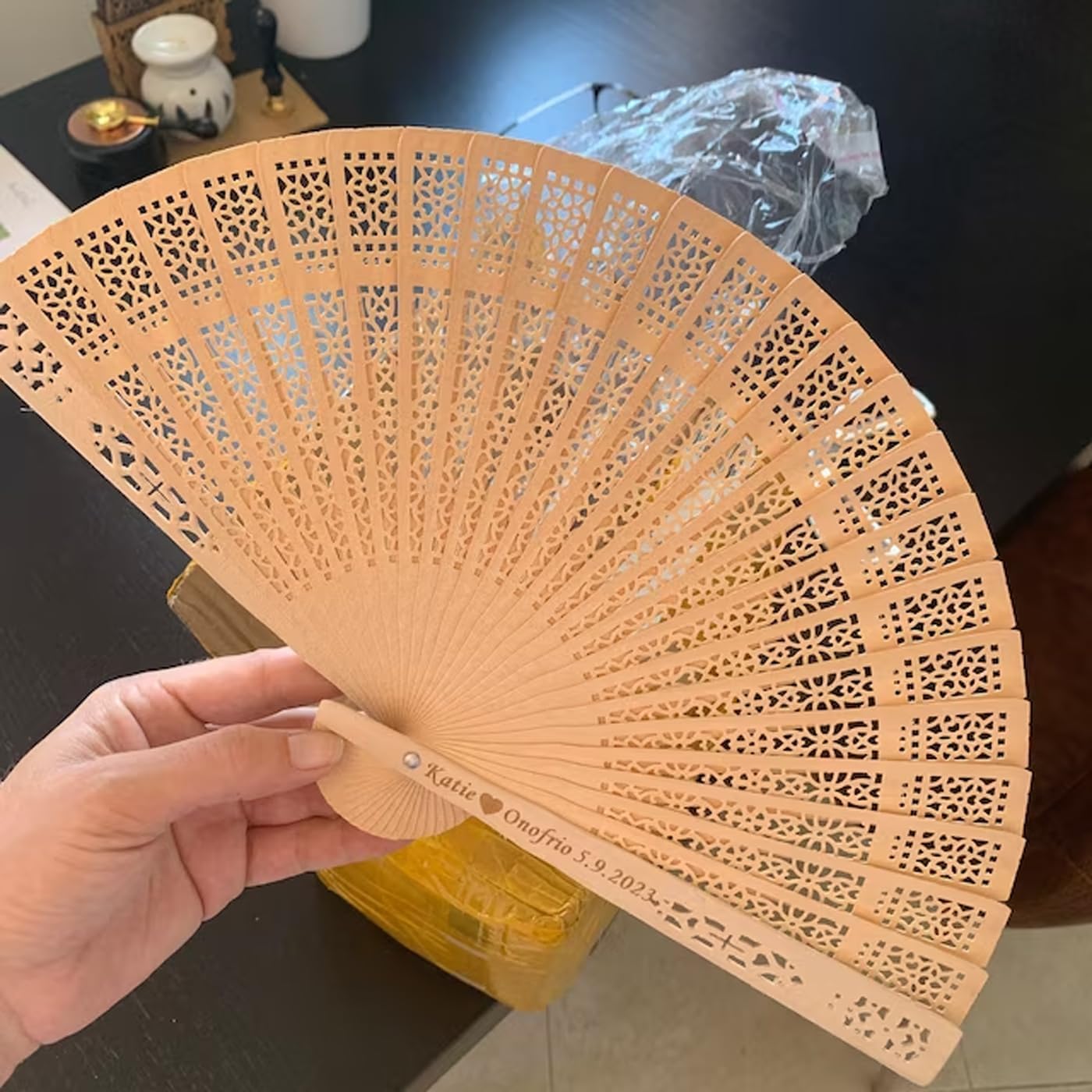 Custom Hand Fan, Summer Wooden Fans, Handmade Engraved Wedding Fans, Personalized Wood Fans, Hand Fan Folding, Monogram Wedding Fans (30pcs)