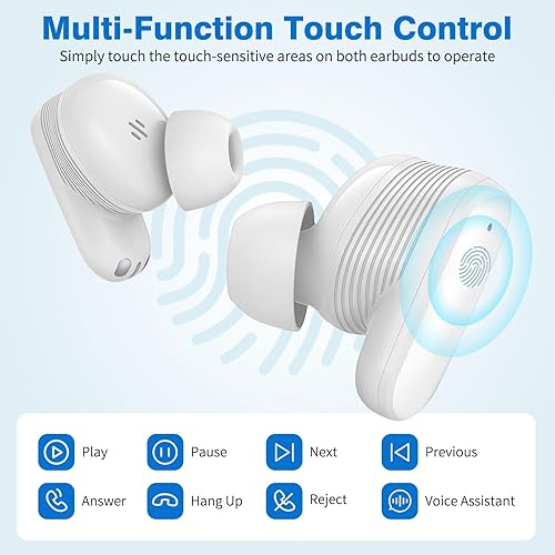 Miniatura 6 de Auriculares inalámbricos para Samsung S25 S24 Ultra S23 S22+ A53, 5.3 auriculares Bluetooth con cancelación de ruido, auriculares estéreo