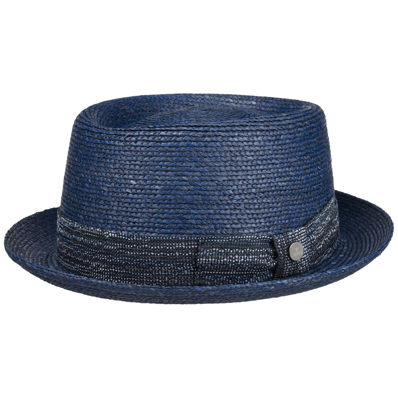 Lierys Avelao Pork Pie Straw Hat Made in Italy Men Spring Summer Blue