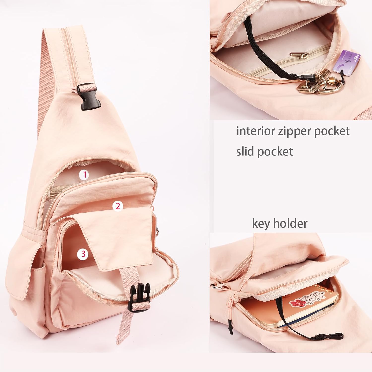 Crossbody Bag for Women Mini Backpack Purse Sling Bag Travel Hiking Chest Bag Daypack Small Casual Fanny Pack - Image 6