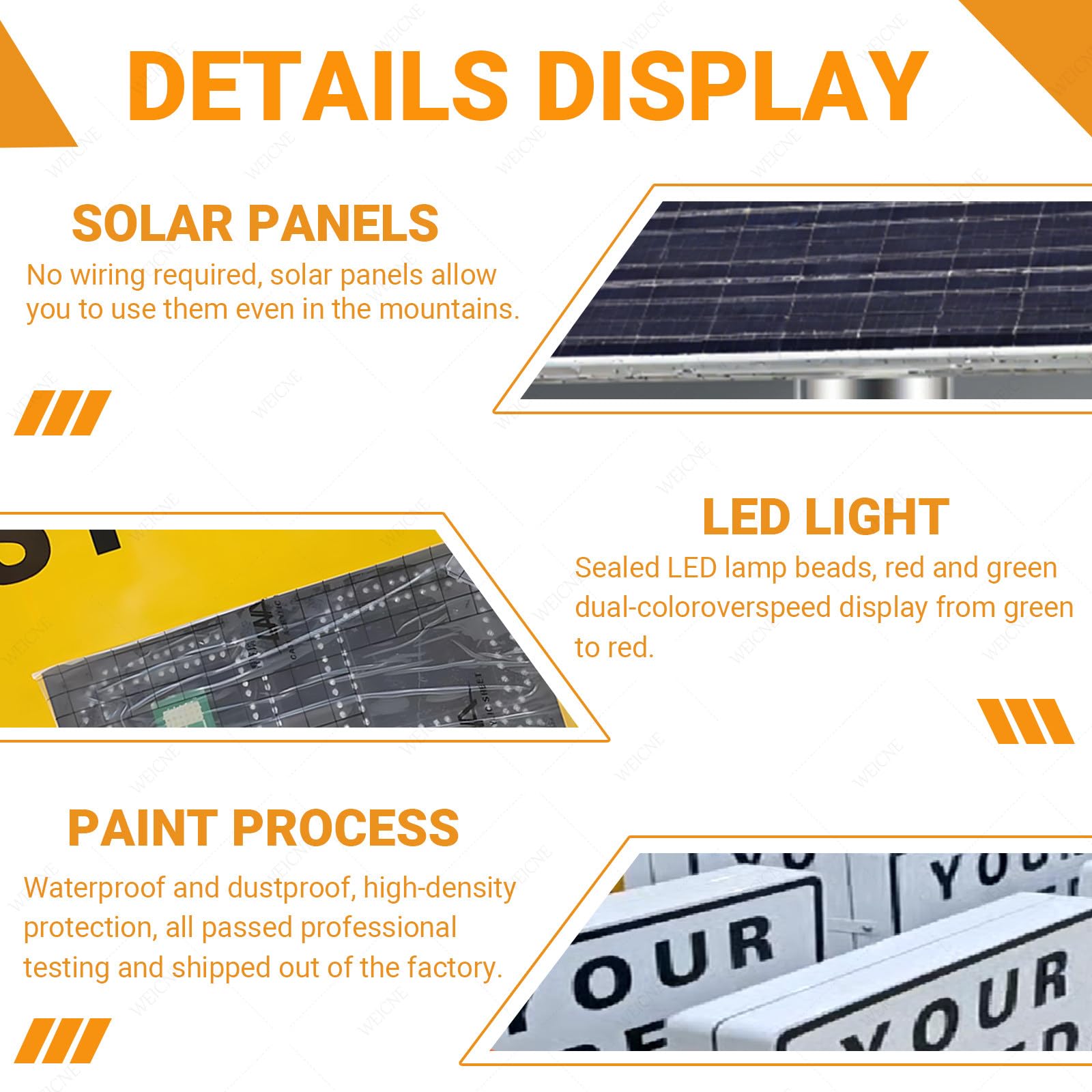 60 X 90Cm Señal De Límite De Velocidad con Radar Solar, con Control Remoto Y Accesorios, Señal Led De Retroalimentación De Radar, Señal De Advertencia De Tráfico