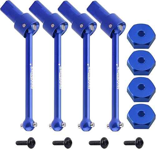 Miniatura 2 de Hobbypark Montaje de eje de transmisión de aluminio de metal delantero y trasero y cubos de rueda hexagonales para actualizaciones Traxxas 118