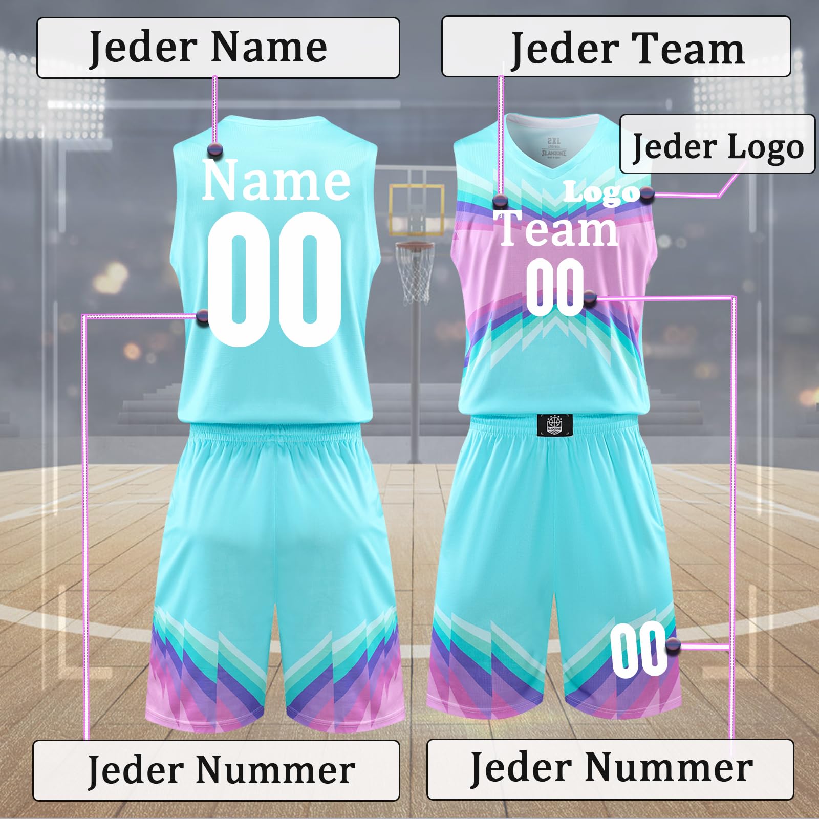 Benutzerdefinierte Basketball Trikot Tshirt und Shorts Kinder Herren Personalisiert Basketball Jersey Basketball ärmellose Anzug Basketball Sportbekleidung