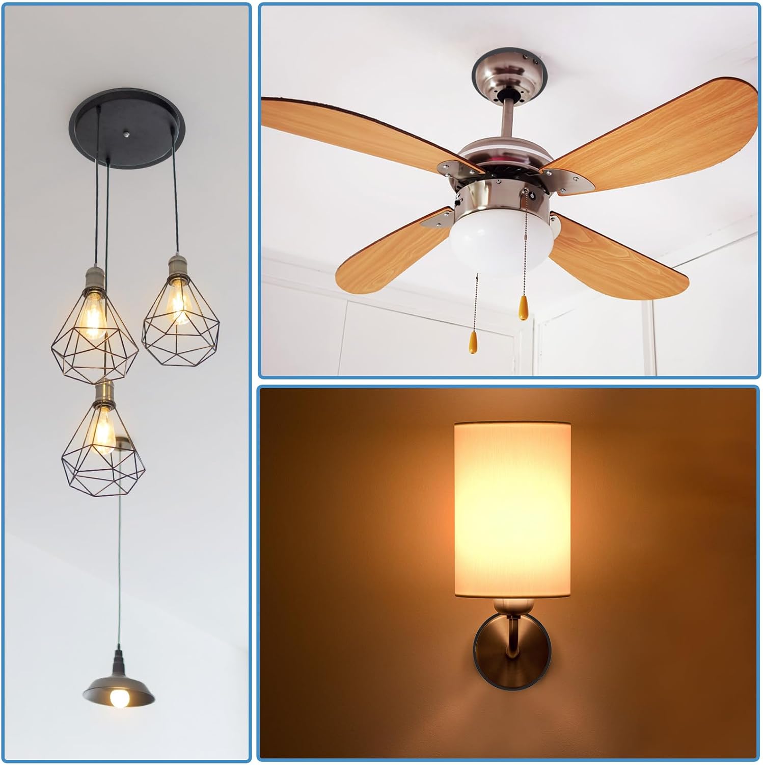 PATIKIL 4 Packs Home Lighting Ceiling Medallions 3.86" ID and 7.72" OD, Metal Flat Round Goof Plate Cover Ring Decorative Trim for Hanging Pendant Lights Recessed Can Lighting, Black