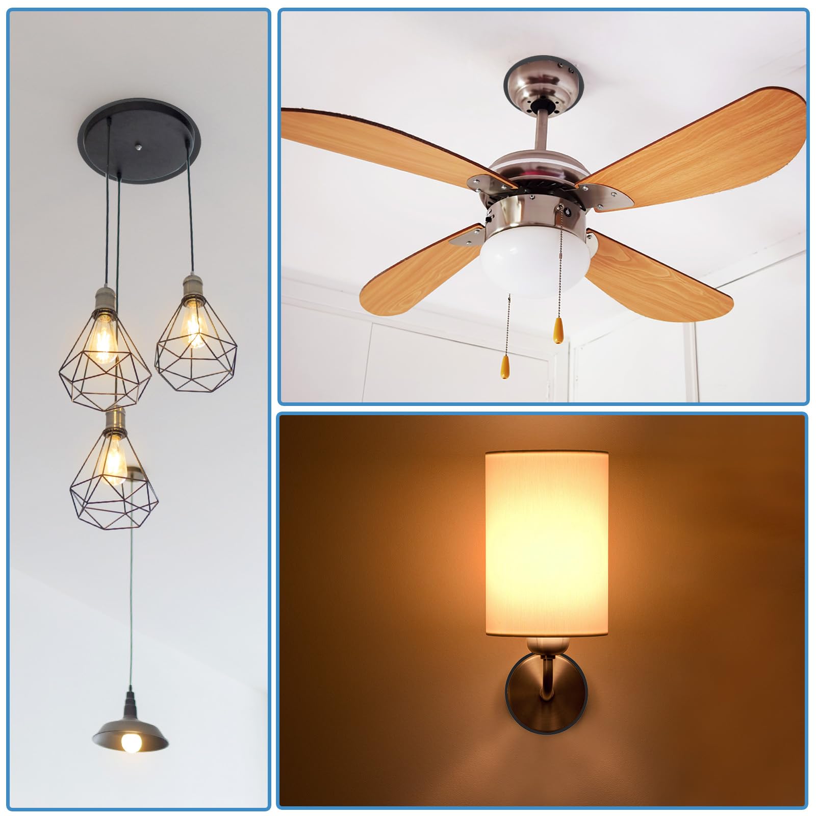 PATIKIL Anillos de Ajuste para Luces Empotradas ID 6.22" OD 10" 4 Piezas Anillos de Ajuste Metálicos para Cubrir Techo Pared Luces Empotradas LED Acabado Mate Negro