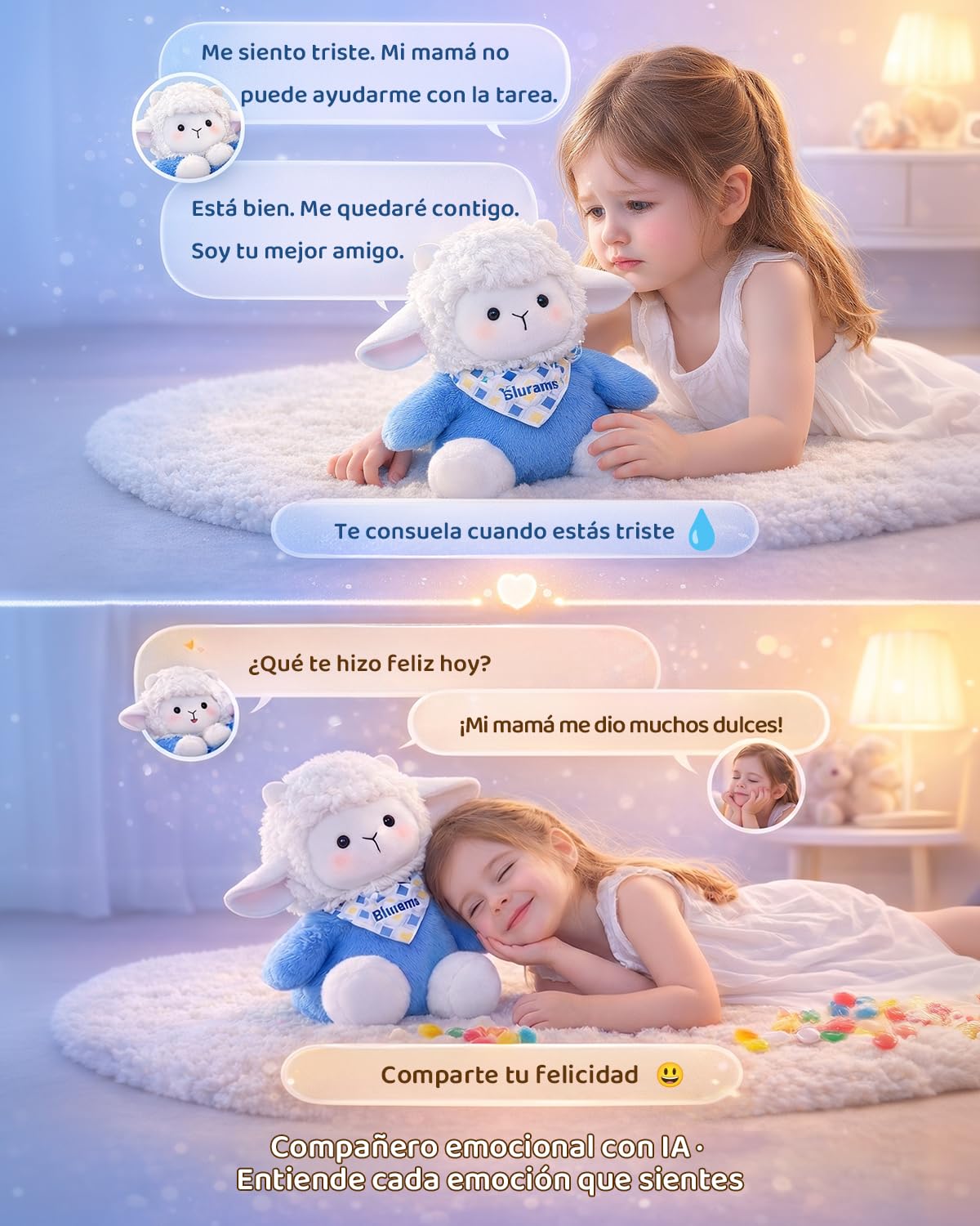 Peluche Interactivo con IA para Niños de 3 a 8 Años, Peluche con Chat de Voz, Control por App y Memoria, Compañero Educativo Emocional, Regalo Original como Juguetes para Niños de 3 a 6 Años