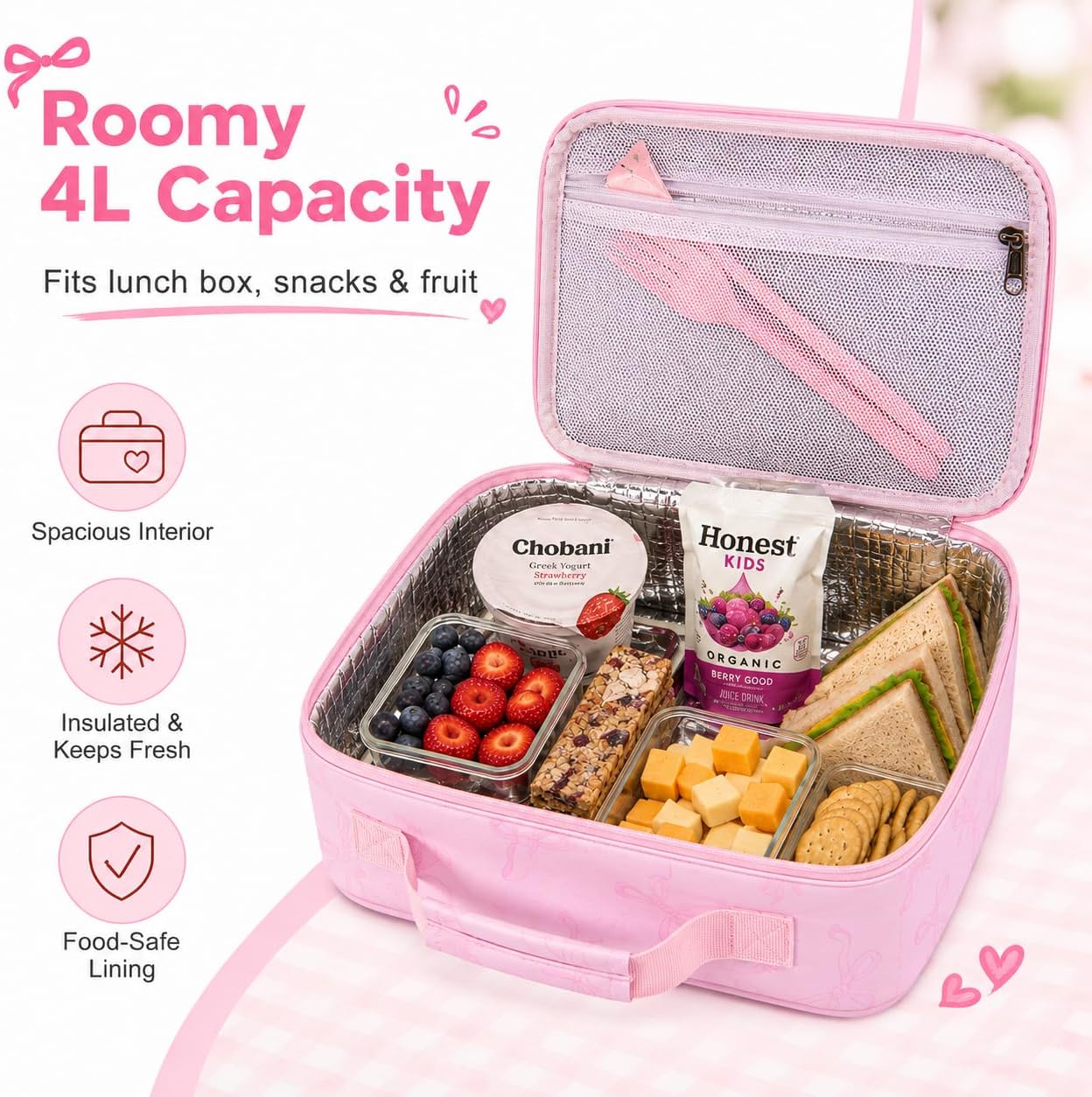 LOIDOU Lunch Box for Kids Boys Girls Insulated Lunch Bag Thermal Meal Tote Reusable Lunch Pail Bags for School Travel