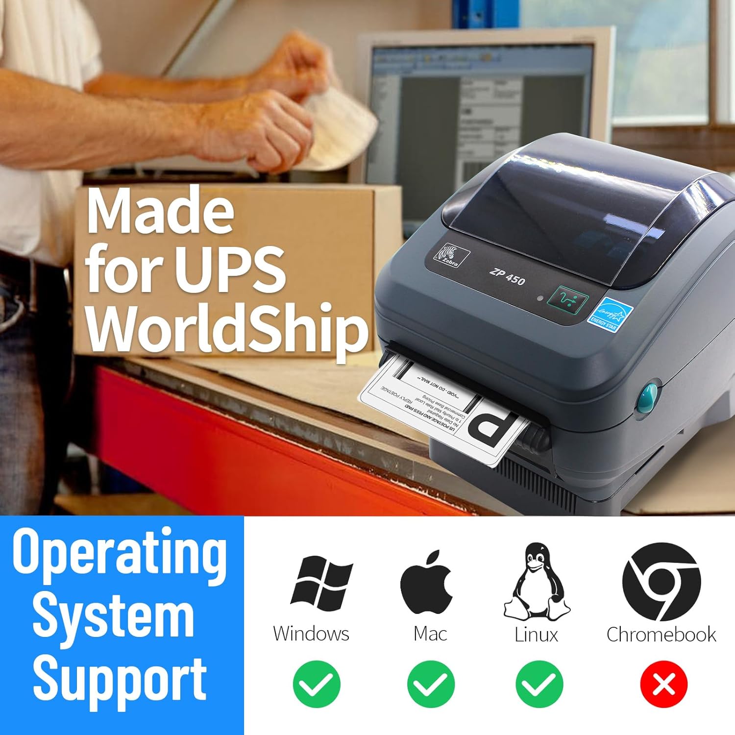 New Zebra ZP450 Direct Thermal Label ZP 450 Barcode Printer | USB, Serial, and Parallel Connectivity 203 DPI Resolution - 1 Year Warranty - Image 5