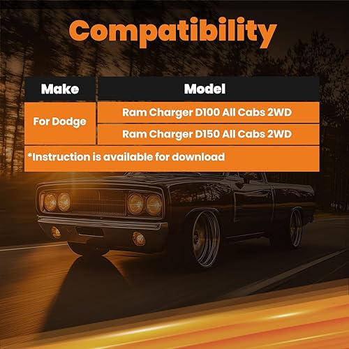 Miniatura 6 de Tuningsworld Kit de suspensión y grillete de 4 pulgadas, kits de bajada para Dodge Charger Ram D100 D150 All Cabs 1972-1993 2WD