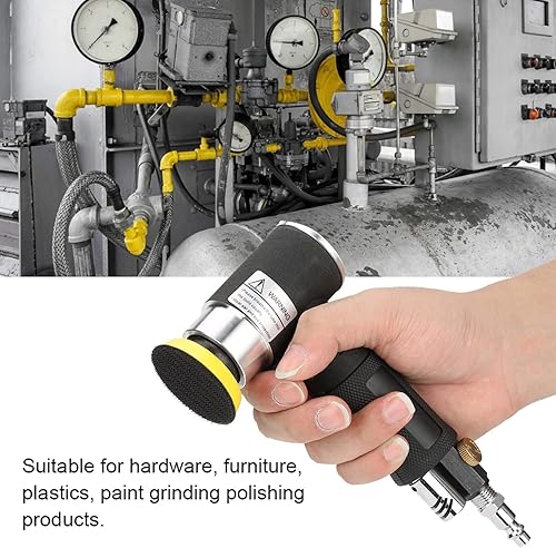 Miniatura 3 de FTVOGUE Mini lijadora orbital aleatoria de ángulo de aire de 90° máquina pulidora neumática + almohadillas de lijado de 2 pulgadas y 3 pulgadas