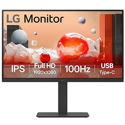 LG 27BA650 IPS Full HD (1920 x 1080) Monitor, 27", 100Hz, DP, HDMI, USB-C with PD65W, Height/Tilt/Swivel/Pivot Stand, Built-in Power and Speaker, Anti-Glare, Daisy Chain, Energy Star, TCO, Black