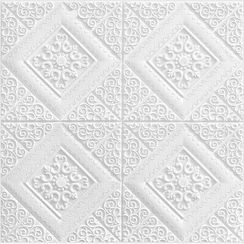 Cozylkx Paneles de pared de espuma autoadhesivos 3D, calcomanías de pared para sala de estar, dormitorio, decoración de techo, 7 unidades, color