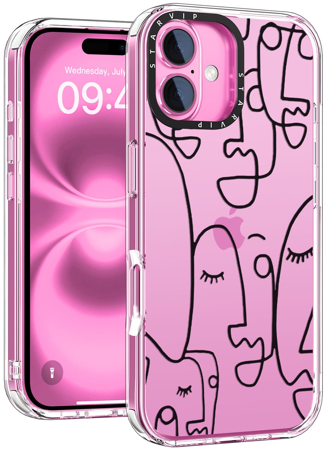 STARVIP Wildflower Phone Case for iPhone 16 Cute Trendy Aesthetic Floral Design for Women & Girls - Military-Grade Drop Protection - Clear Hard Shell