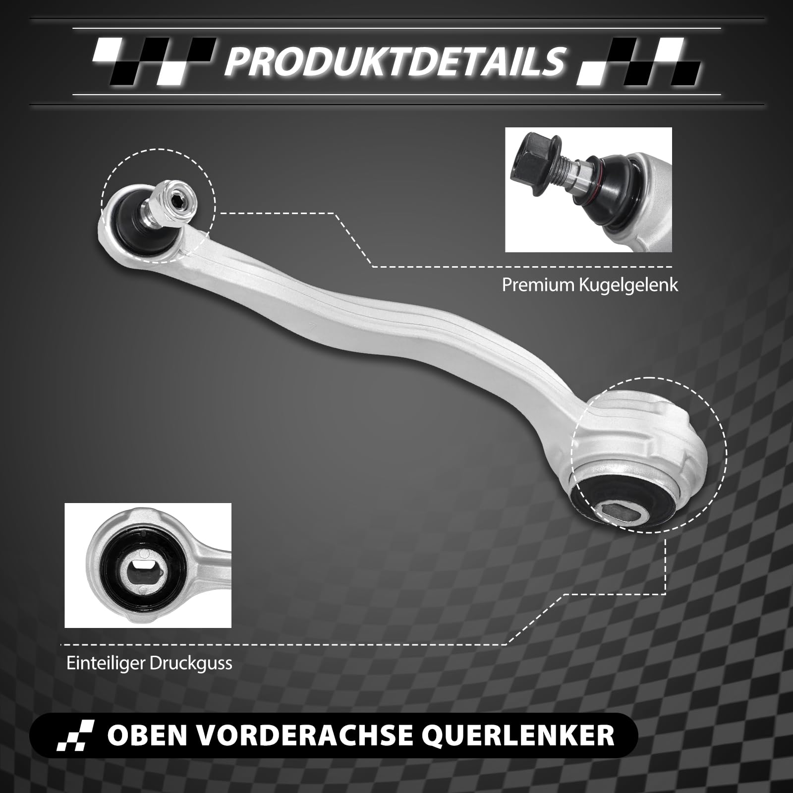 Querlenker Satz Vorne 4 Teilig Vorderachse Kompatibel mit Mercedes-Benz C-Klasse W204 S204 C204 E-Klasse A207 C207 SLK R172