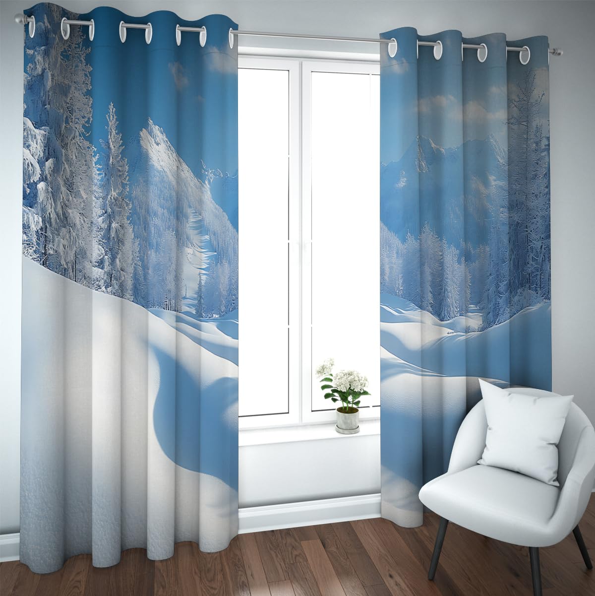 Rideaux occultants Nordiques Nature pour une ambiance de chalet en hiver