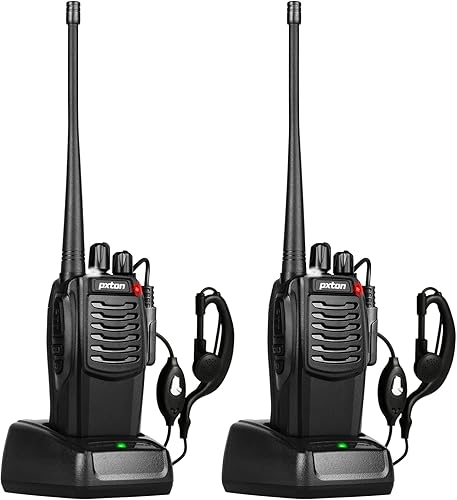 Miniatura 1 de pxton Walkie talkies S1 para adultos con auriculares y batería recargable de iones de litio de 1500 mAh, walkie talkie tiene VOX, TOT, alarma de