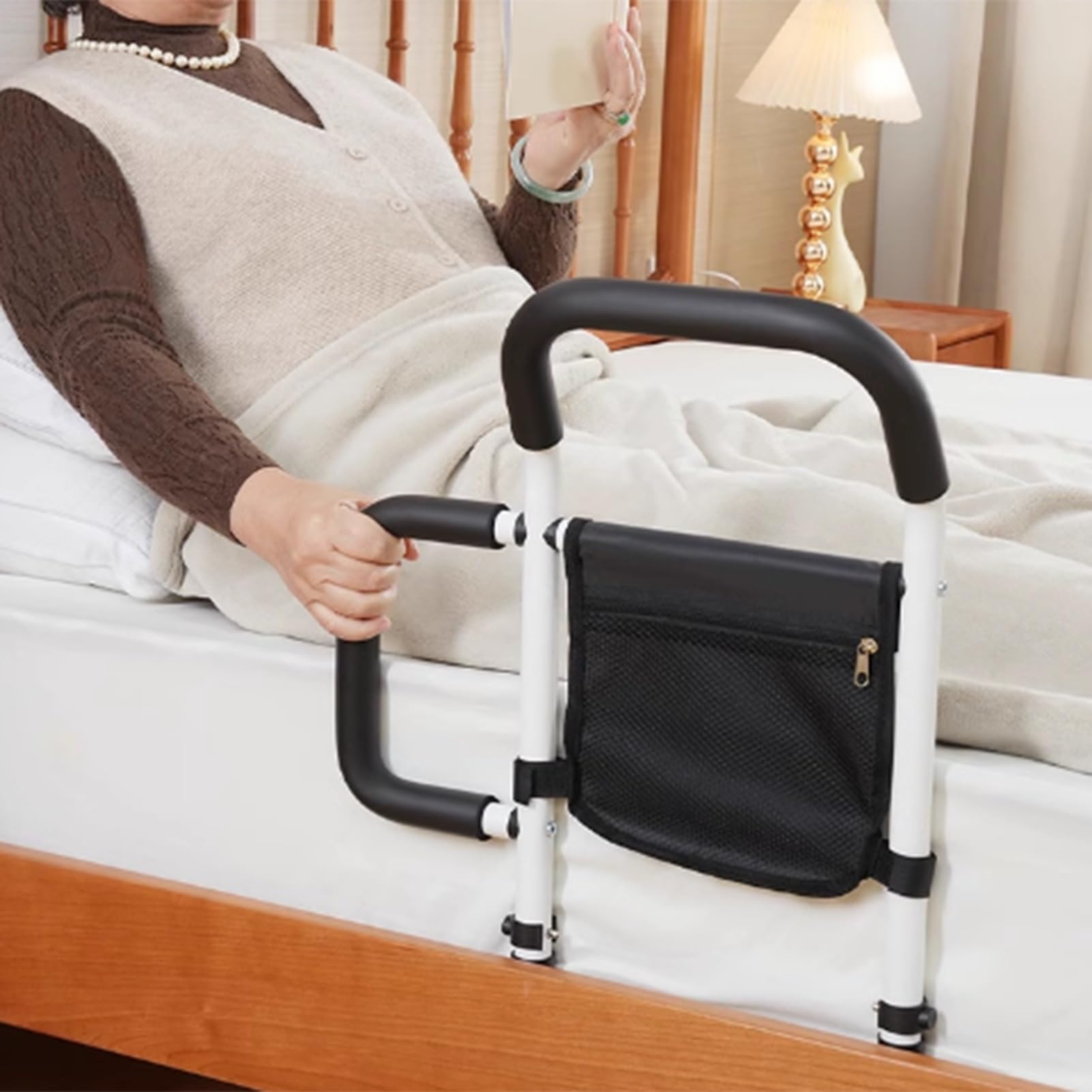 Sponda for Letto, Sponda di Supporto for Letto for Anziani, Grande capacità, Altezze Regolabili for Adattarsi A più Letti
