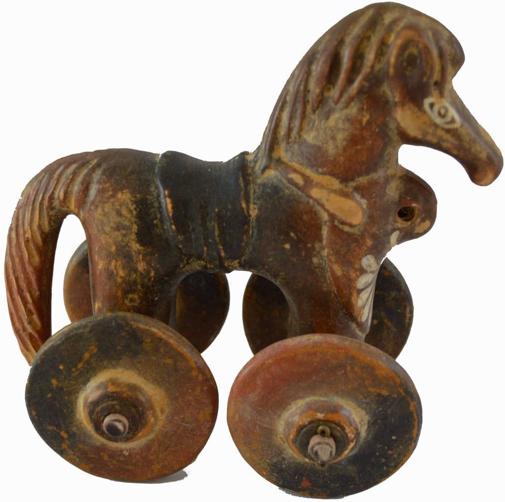 Horse Sculpture on Wheels Ancient Greek Artifact