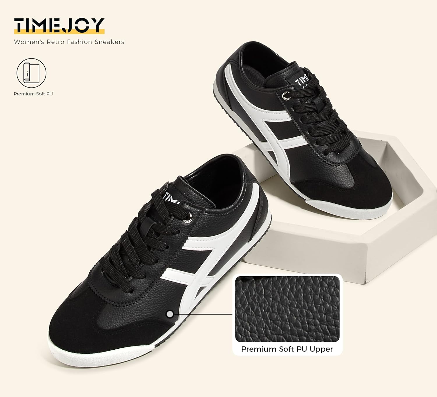 Women's Retro Fashion Sneakers Casual Trendy Comfort Tennis Shoes Anti-Slip Lightweight Low Top Walking Footwear - Image 3