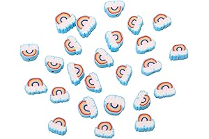 100pcs Blue Rainbow Polymer Clay Spacer Beads Jewelry DIY Kit