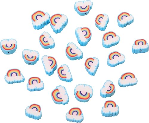 100 cuentas espaciadoras de arcilla polimérica azul arcoíris para mujer, joyería, bricolaje, pulseras, collares, accesorios para el cabello