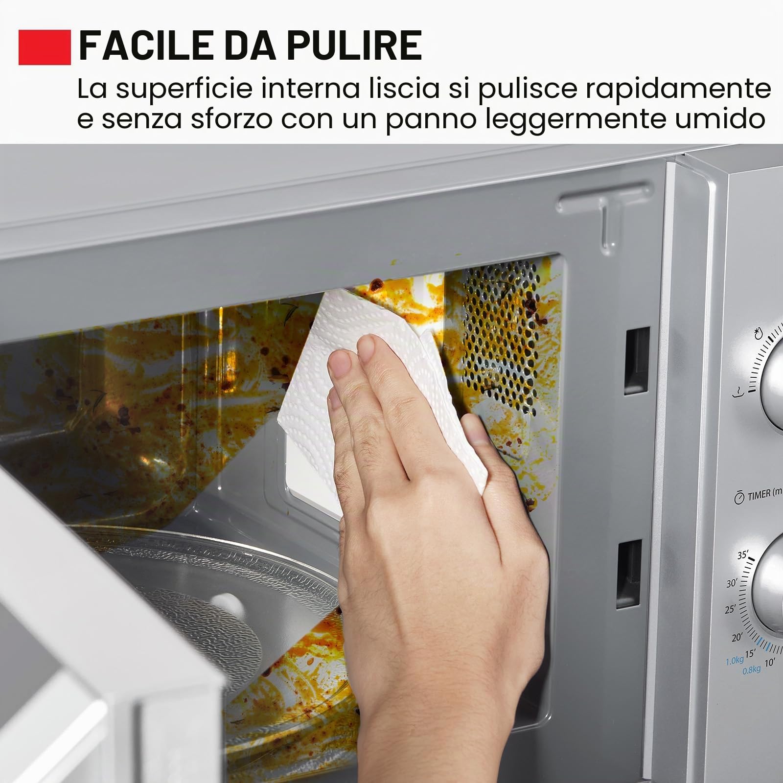 Toshiba MW2-MG20PE(SL) Forno a microonde 700 W con funzione grill e combinazione croccante, 5 livelli di potenza, 1000 W, potenza grill, argento
