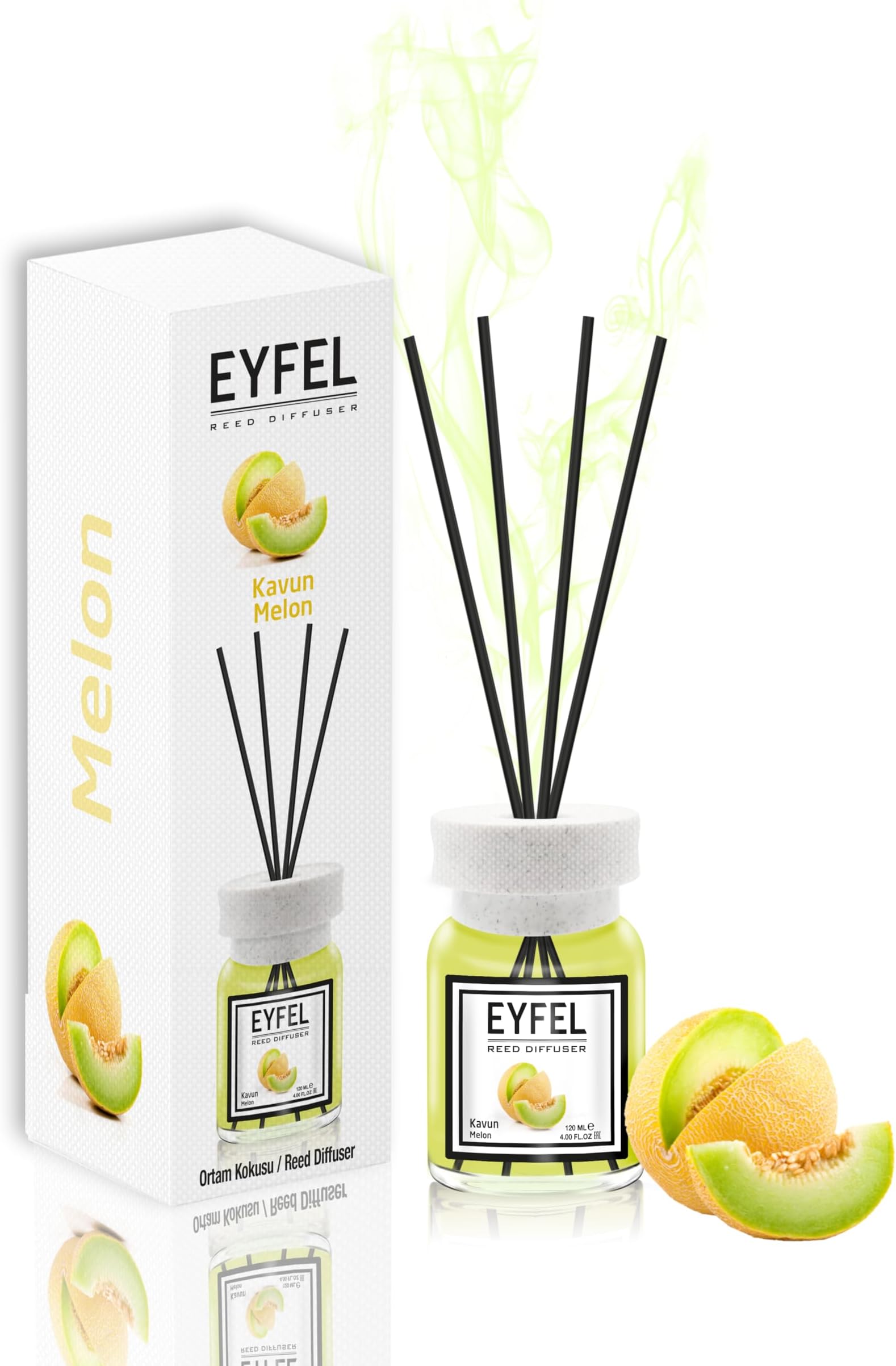 eyfel eau de parfum REED DIFFUSER- MELON 120ML, Assorted