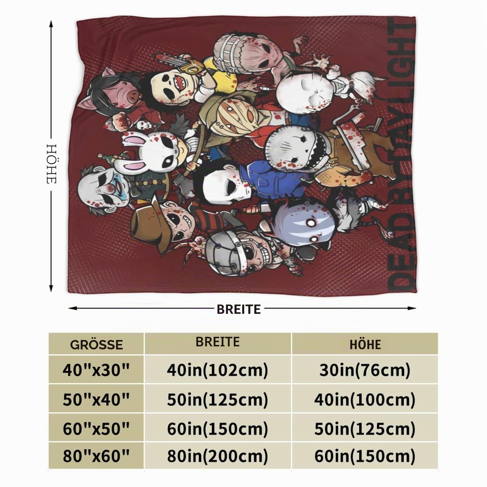 Dead by Daylight Decke aus weichem Flanell, leicht, für Klimaanlagen, 203,2 x 152,4 cm