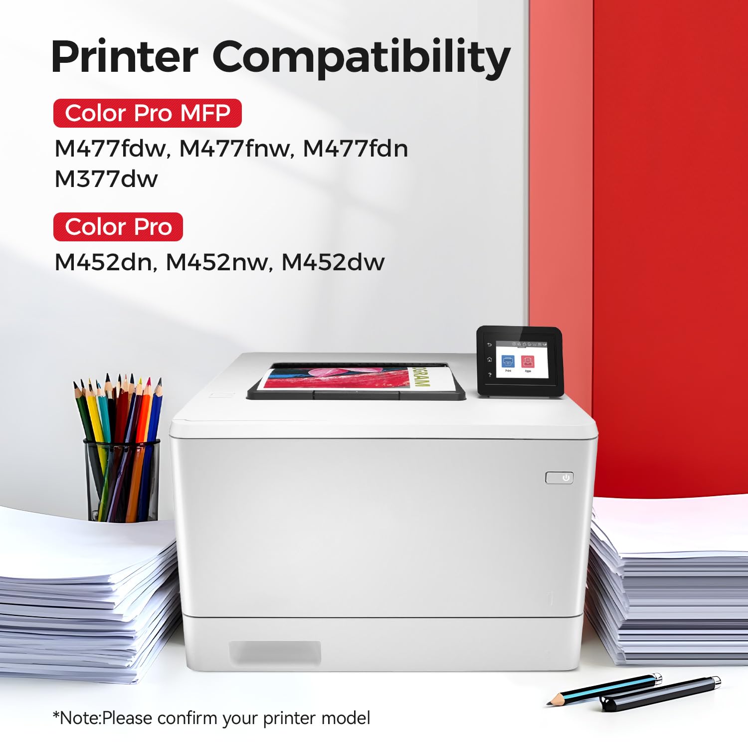 410A Toner Cartridge 4-Pack High Yield Replacement for HP 410A CF410A CF411A CF412A CF413A Compatible with HP Color Laserjet Pro MFP M477fdn M477fdw M477fnw M452dn M452dw M452nw M377dw Printer Black