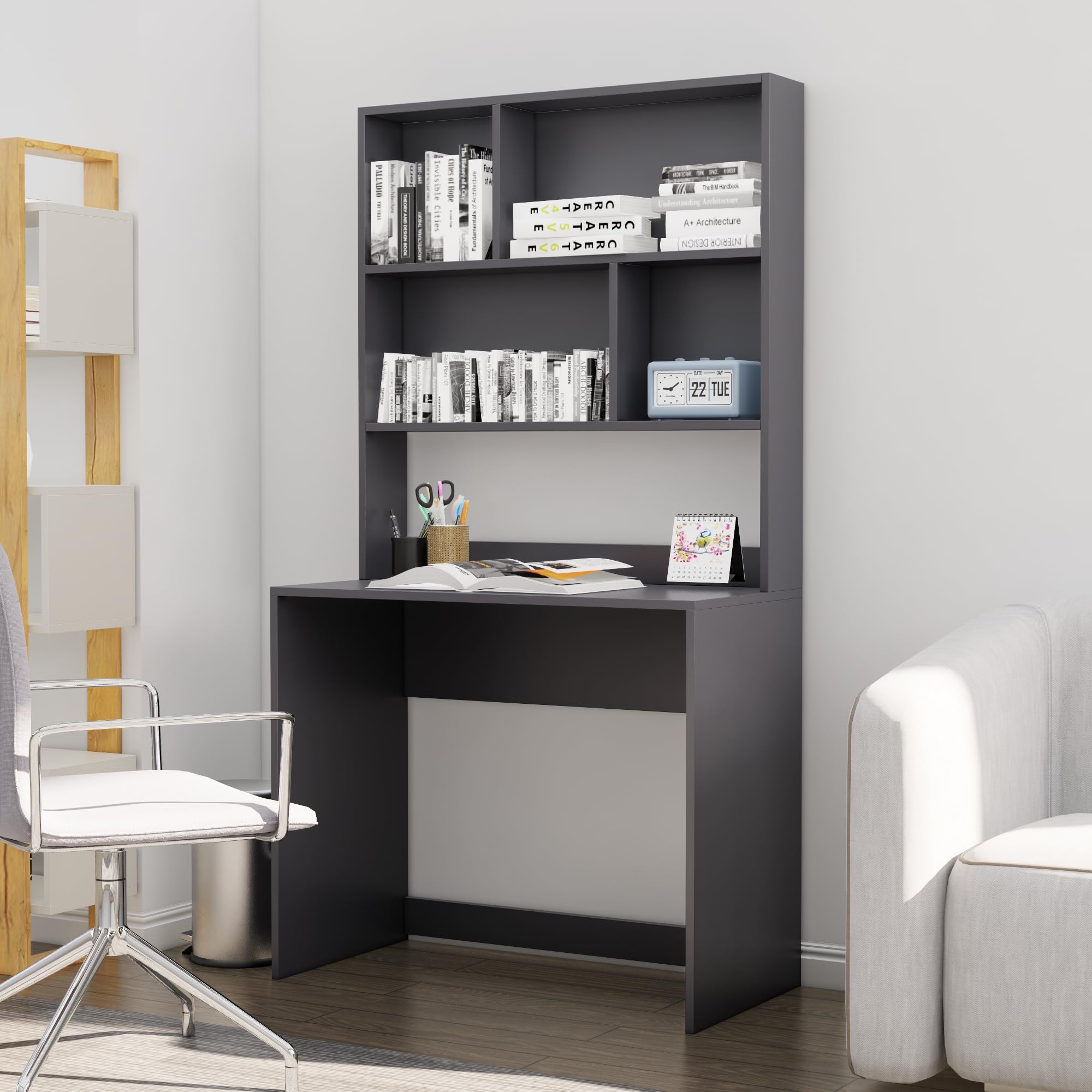 Study Table for Adults, Computer Table, Study Table for Students, Office Table, Engineered Wood (Slate Grey)-image-28