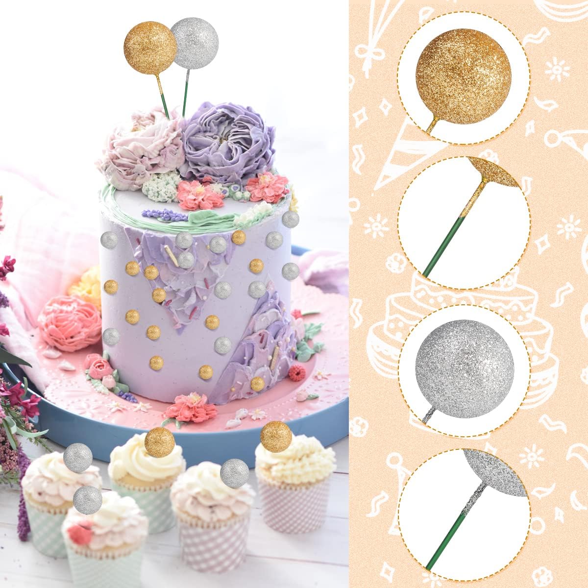 66pcs Balloon Cake Topper - Image 5