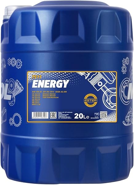 Mannol 5 Litre Energy 5W-30 Engine Oil A3/B4 Universal Synthetic Ester Technology - 5