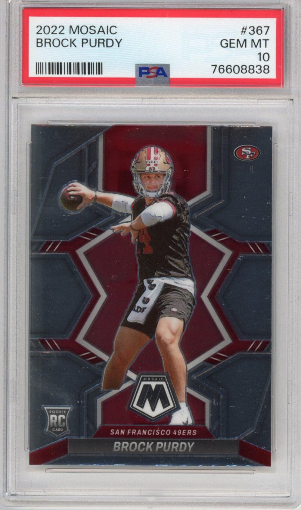ペドリ Panini Mosaic PSA 9 ルーキー RC Amazon.com: 2022 Panini Mosaic Football #367 Brock Purdy Rookie