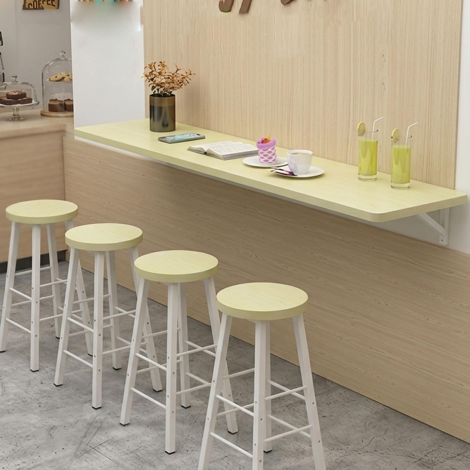 Table pliante murale en bois pour gagner de la place dans la cuisine et le salon