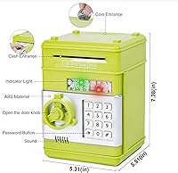 Vista 48 de Refasy - Alcancía electrónica con forma de cajero automático, para billetes y monedas, seguro para niños, regalo genial